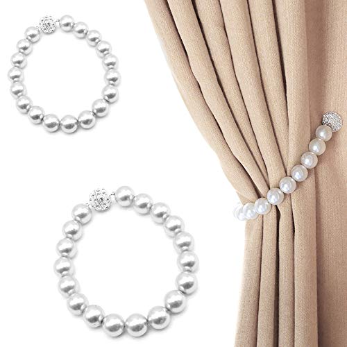 DMFSHI Vorhanggurte, Magnetische Vorhang, 2 PCS Magnetic Pearl Curtain Tie Backs, Schnallen für Die Home Office Dekoration Fensterbehandlung DMFSHI Vorhanggurte, Magnetische Vorhang, 2 PCS Magnetic Pearl Curtain Tie Backs, Schnallen für Die Home Office Dekoration Fensterbehandlung von DMFSHI
