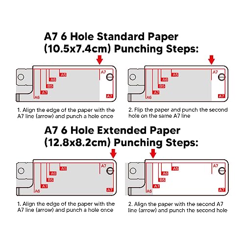 3 Loch Puncher Handbuch Lose Blatt Handheld Loch Punch B5 A5 A4 Papier 5 Blätter Kapazität Weiß weiß von DMLENGOIN