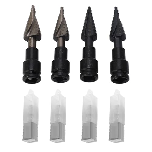 4 PCs Stiefmaschinenbohrbit Gerade und spiralgerillte Hochfestigkeitstahlstahlstufen für elektrische Schraubenschlüssel Handbank Drill 4 PCs Stiefmaschinenbohrbit Gerade und spiralgerillte Hochfestigkeitstahlstahlstufen für elektrische Schraubenschlüssel Handbank Drill von DMLENGOIN