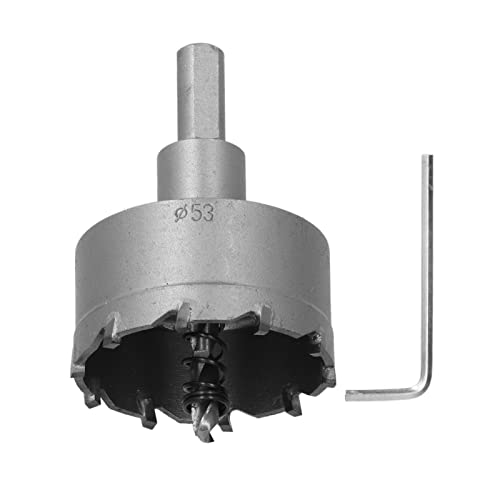 Lochsäge mit Hartmetallzähnen, Hochleistungsbohrer, Lochöffner, Edelstahl-Metallplatte für Heimwerker (53 mm) von DMLENGOIN