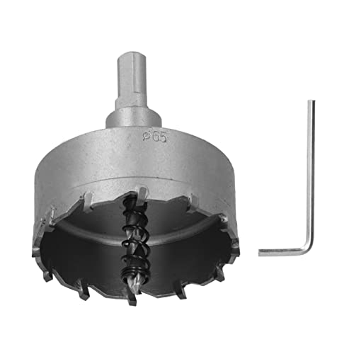 Lochsäge mit Hartmetallzähnen, Hochleistungsbohrer, Lochöffner, Edelstahl-Metallplatte für Heimwerker (65 mm) von DMLENGOIN