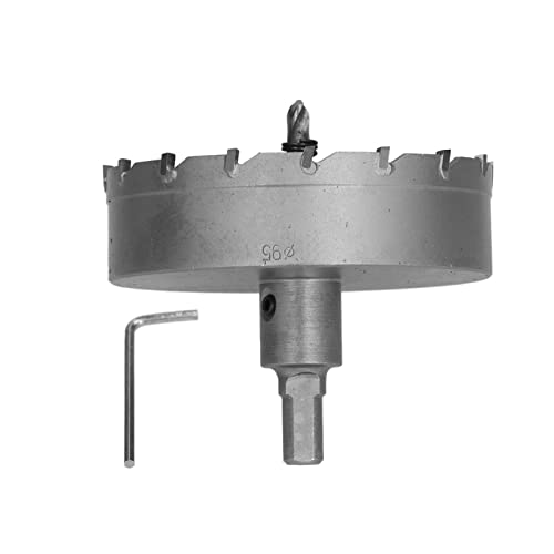 Lochsäge mit Hartmetallzähnen, Hochleistungsbohrer, Lochöffner, Edelstahl-Metallplatte für Heimwerker (95 mm) von DMLENGOIN