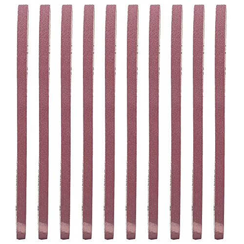 Schleifgürtel Aluminiumoxid Schleifpapier Schleifschleibbandholzpolierzubehör 10pcs 533 x 9mm (120#) von DMLENGOIN