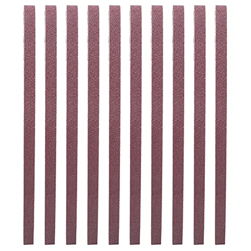 Schleifgürtel Aluminiumoxid Schleifpapier Schleifschleibbandholzpolierzubehör 10pcs 533 x 9mm (150#) von DMLENGOIN