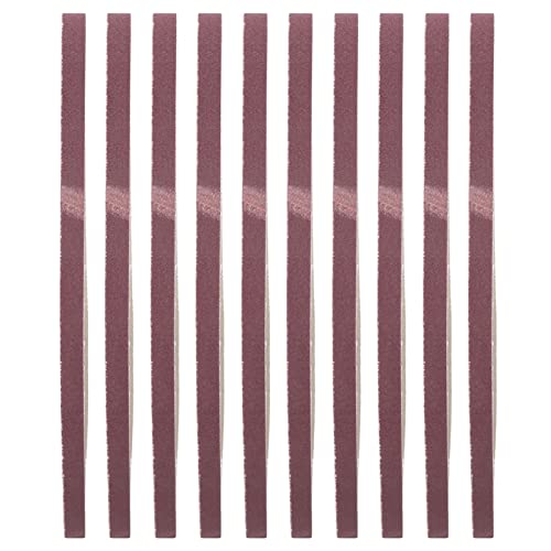 Schleifgürtel Aluminiumoxid Schleifpapier Schleifschleibbandholzpolierzubehör 10pcs 533 x 9mm (180#) von DMLENGOIN
