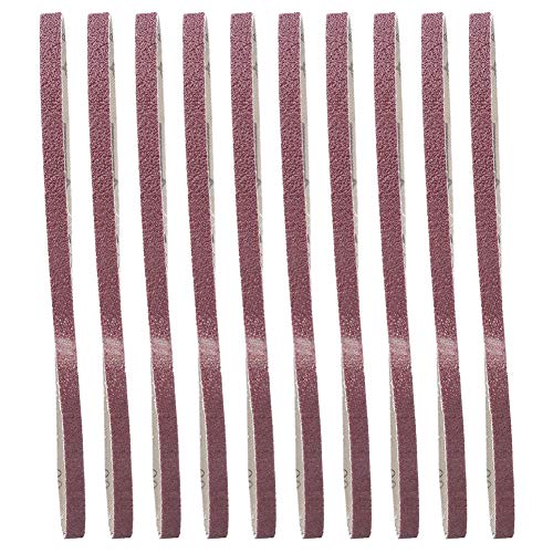 Schleifgürtel Aluminiumoxid Schleifpapier Schleifschleibbandholzpolierzubehör 10pcs 533 x 9mm (40#) von DMLENGOIN