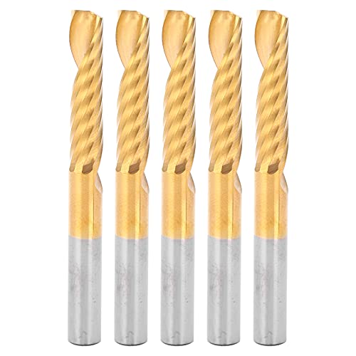 Spiralfräsenschneider Hochgeschwindigkeitstahl 5pcs Plattierende Endmühle CNC Router Bit für Workshop von DMLENGOIN