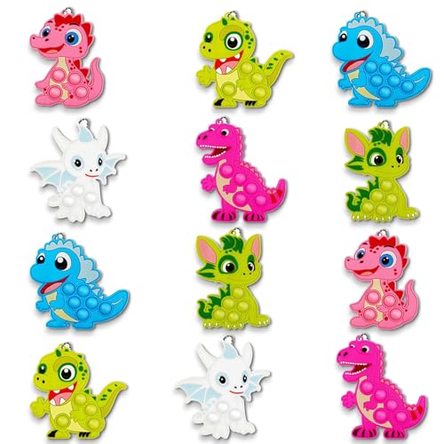 12 Stück Silikon Pop Schlüsselanhänger Spielzeug, Kindergeburtstag Mitgebsel & Stressabbau Spielzeug für Schule, Mini Fidget Spielzeug und Popit Keychain für Kinder 12 Stück Silikon Pop Schlüsselanhänger Spielzeug, Kindergeburtstag Mitgebsel & Stressabbau Spielzeug für Schule, Mini Fidget Spielzeug und Popit Keychain für Kinder von DMOPRDNB