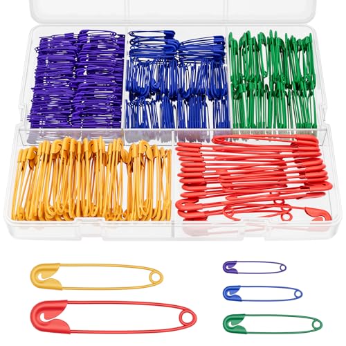 Sicherheitsnadeln, 340 Stück Haltbar Sicherheit Pins in 6 Verschiedenen Größen mit Box für Kleidung, Gebogene Sicherheitsnadeln, Basteln Nähen Säumen Craft Sicherheitsnadeln, 340 Stück Haltbar Sicherheit Pins in 6 Verschiedenen Größen mit Box für Kleidung, Gebogene Sicherheitsnadeln, Basteln Nähen Säumen Craft von DMOPRDNB