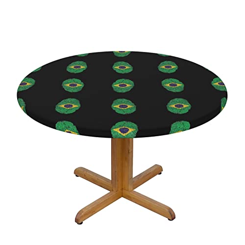 Brasilien runde Tischdecke, Dekorieren Sie den Esstisch, öl- und wasserabweisend, klein für runde Tische mit 101,6 cm - 127 cm von DMORJ