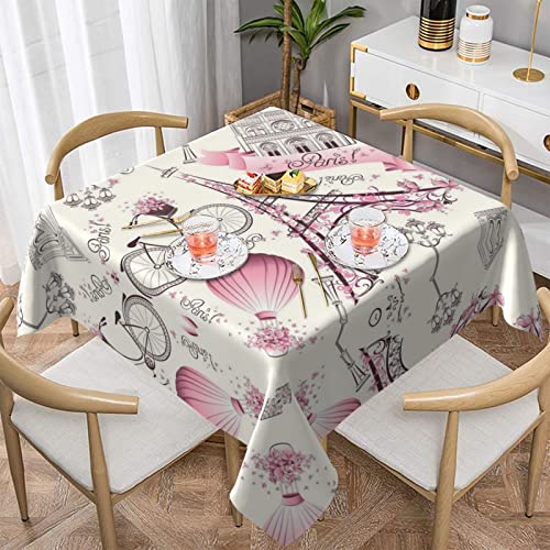 Paris Eiffelturm-Tischdecke => > 152,4 x 152,4 cm, waschbare Polyester-Tischdecke, perfekt für Buffet-Tische, Partys, Urlaubsessen Paris Eiffelturm-Tischdecke => > 152,4 x 152,4 cm, waschbare Polyester-Tischdecke, perfekt für Buffet-Tische, Partys, Urlaubsessen von DMORJ