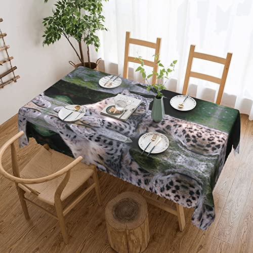 Schneeleoparden-Tischdecke, waschbar, quadratisch, Spitze, 137 x 183 cm, perfekt für Buffet-Tische, Partys, Festtagsessen usw. Schneeleoparden-Tischdecke, waschbar, quadratisch, Spitze, 137 x 183 cm, perfekt für Buffet-Tische, Partys, Festtagsessen usw. von DMORJ