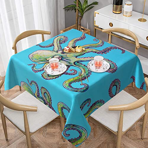 Tischdecke, Oktopus-Design, waschbar, Polyester, rund, perfekt für Buffet-Tische, Partys, Urlaubsessen Tischdecke, Oktopus-Design, waschbar, Polyester, rund, perfekt für Buffet-Tische, Partys, Urlaubsessen von DMORJ