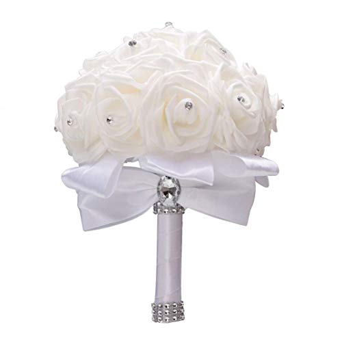 DMZK Hochzeit Brautstrauß Dekor Bouquet Rosen Reinen Satin Kunstblumen für Haus Garten Party Blumenschmuck DMZK Hochzeit Brautstrauß Dekor Bouquet Rosen Reinen Satin Kunstblumen für Haus Garten Party Blumenschmuck von DMZK