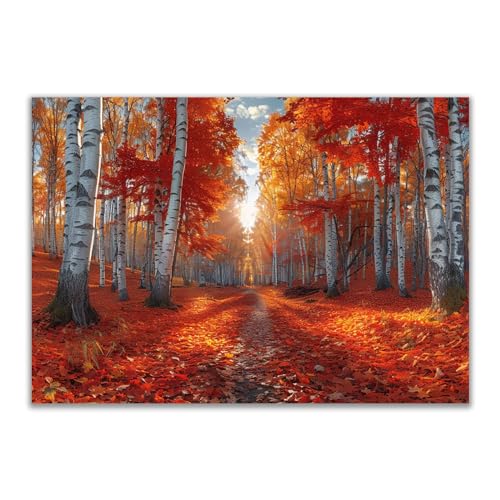 DMZPKZB Leinwand-Wandkunst mit Naturszenen.Malerische Wanddekoration Pfad im Herbstwald Schicke Leinwand-Wandkunst für das Heimbüro-50x70cm Ungerahmt DMZPKZB Leinwand-Wandkunst mit Naturszenen.Malerische Wanddekoration Pfad im Herbstwald Schicke Leinwand-Wandkunst für das Heimbüro-50x70cm Ungerahmt von DMZPKZB