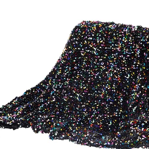 DMiotech 1 Yard Bunte Paillettenstoff Samt Glitzernd Schillernd 4ft Breite für DIY Nähen Tischdecke Hintergrund Kleidung Kleid DMiotech 1 Yard Bunte Paillettenstoff Samt Glitzernd Schillernd 4ft Breite für DIY Nähen Tischdecke Hintergrund Kleidung Kleid von DMiotech