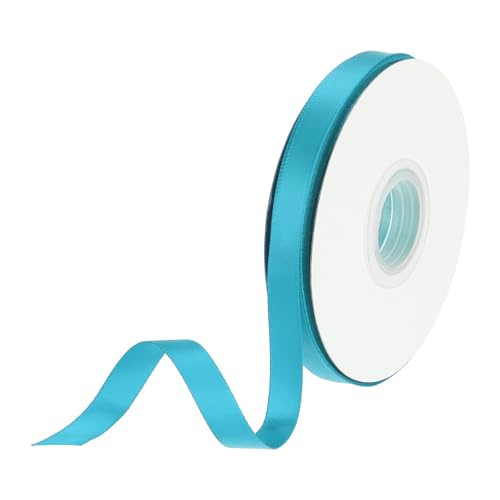 DMiotech 10 mm Satinband, 23 m/75 Fuß, dünnes doppelseitiges Ripsband aus Stoff zum Verpacken von Geschenken, Blumen, Haarstrauß, Himmelblau von DMiotech
