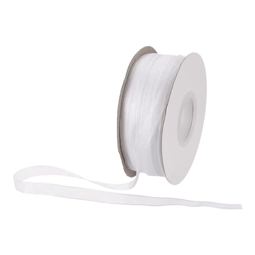 DMiotech 100 Yards Organza Band 1/4 Zoll Weiß Chiffon Band Schimmernde Transparente Geschenkverpackungsbänder für Blumensträuße Hochzeit Geburtstag DIY Dekoration von DMiotech