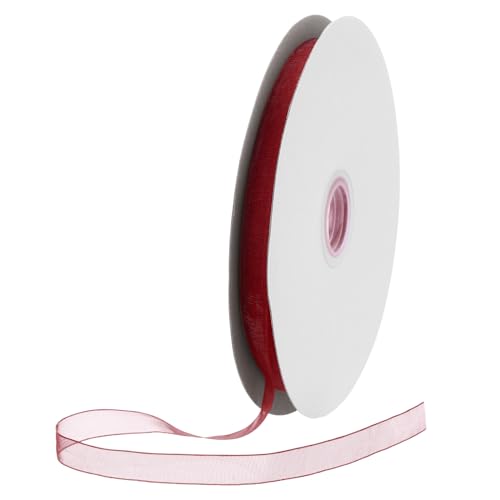 DMiotech 100 Yards Organzaband 3/8 Zoll Burgunderrotes Chiffonband Schimmerndes, transparentes Geschenkverpackungsband für Blumensträuße, Hochzeit, Geburtstag, DIY-Dekoration DMiotech 100 Yards Organzaband 3/8 Zoll Burgunderrotes Chiffonband Schimmerndes, transparentes Geschenkverpackungsband für Blumensträuße, Hochzeit, Geburtstag, DIY-Dekoration von DMiotech