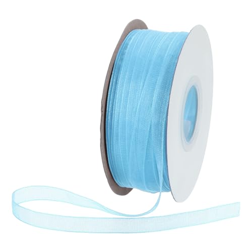DMiotech 100YardsOrganzaBand1/4Zoll@GrauBlauChiffonBandSchimmerndeTransparenteGeschenkverpackungsbänderfürBlumensträußeHochzeitGeburtstagDIYDekoration von DMiotech