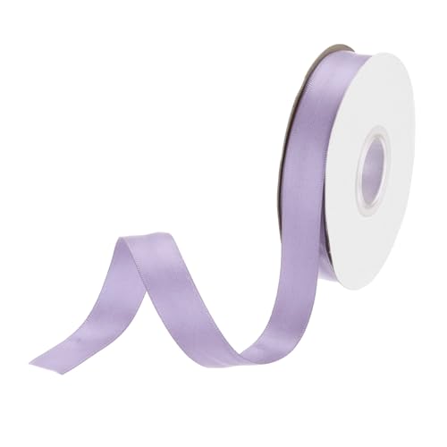 DMiotech 15 mm Satinband, 23 m/75 Fuß, dünnes doppelseitiges Ripsband aus Stoff zum Verpacken von Geschenken, Blumen, Haarsträußen, Hellviolett von DMiotech