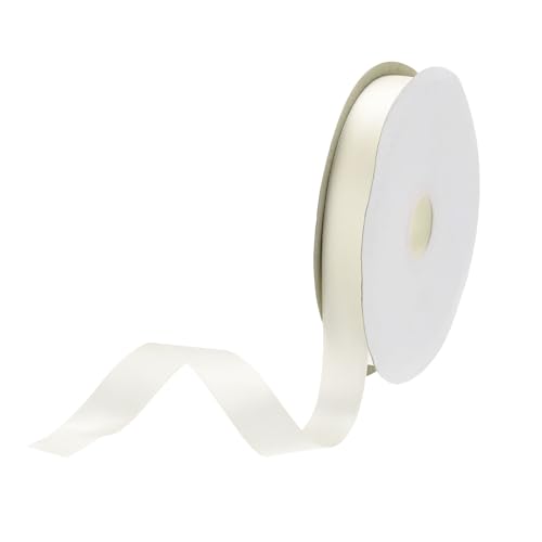 DMiotech 15 mm Satinband, 46 m/150 Fuß, dünnes doppelseitiges Ripsband aus Stoff zum Verpacken von Geschenken, Blumen, Haarstrauß, Cremeweiß DMiotech 15 mm Satinband, 46 m/150 Fuß, dünnes doppelseitiges Ripsband aus Stoff zum Verpacken von Geschenken, Blumen, Haarstrauß, Cremeweiß von DMiotech