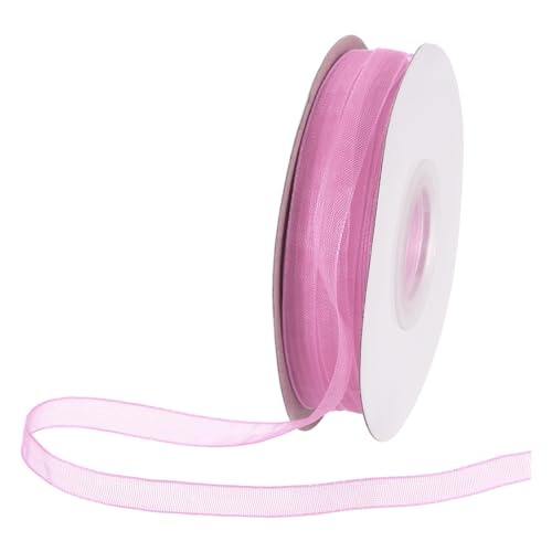 DMiotech 25 Yards Organza Band 1/4 Zoll Rosa Lila Chiffon Band Schimmernde Transparente Geschenkverpackungsbänder für Blumensträuße Hochzeit Geburtstag DIY Dekoration von DMiotech