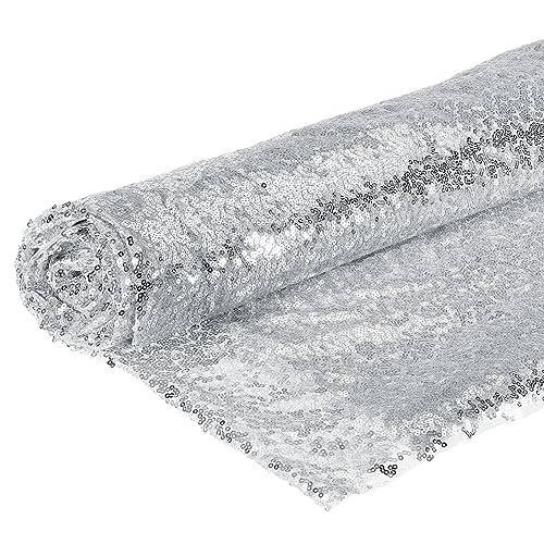 DMiotech 4 Meter Silber Paillettenstoff Glitzernd Schillerndes Bling Netzstoff 1,5 Meter Breite für DIY Nähen Tischdecke Hintergrund Kleidung Kleid DMiotech 4 Meter Silber Paillettenstoff Glitzernd Schillerndes Bling Netzstoff 1,5 Meter Breite für DIY Nähen Tischdecke Hintergrund Kleidung Kleid von DMiotech