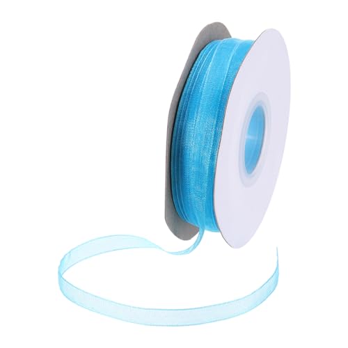 DMiotech 50 Yards Organza Band 1/4 Zoll Hellblau Chiffon Band Schimmernde Transparente Geschenkverpackungsbänder für Blumensträuße Hochzeit Geburtstag DIY Dekoration von DMiotech