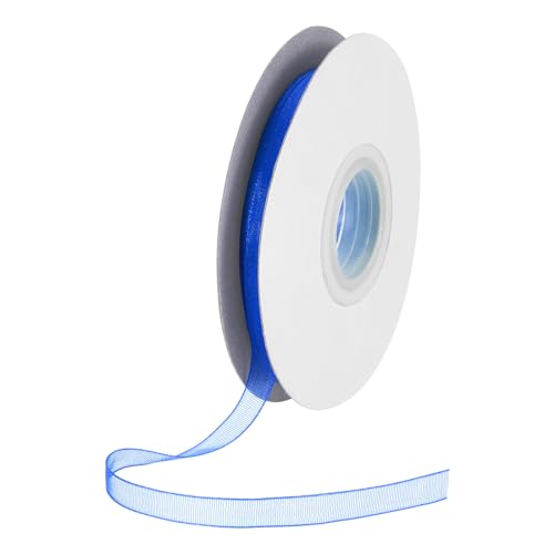 DMiotech 50 Yards Organzaband, 3/8 Zoll, dunkelblaues Chiffonband, schimmernd, transparent, Geschenkverpackungsbänder für Blumensträuße, Hochzeit, Geburtstag, DIY-Dekoration von DMiotech