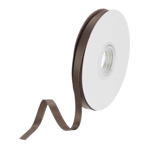 DMiotech 6mm Satinband 23m/75ft Dünnes Doppelseitiges Stoff-Grosgrainband zum Verpacken von Geschenken, Blumensträußen, Dunkelbraun DMiotech 6mm Satinband 23m/75ft Dünnes Doppelseitiges Stoff-Grosgrainband zum Verpacken von Geschenken, Blumensträußen, Dunkelbraun von DMiotech