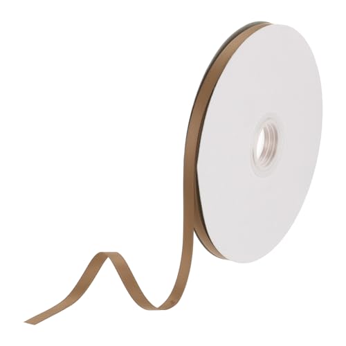 DMiotech 6mm Satinband 46m/150ft Dünnes Doppelseitiges Stoff-Grosgrainband zum Verpacken von Geschenken, Blumensträußen, Haarblumen, Hellbraun DMiotech 6mm Satinband 46m/150ft Dünnes Doppelseitiges Stoff-Grosgrainband zum Verpacken von Geschenken, Blumensträußen, Haarblumen, Hellbraun von DMiotech