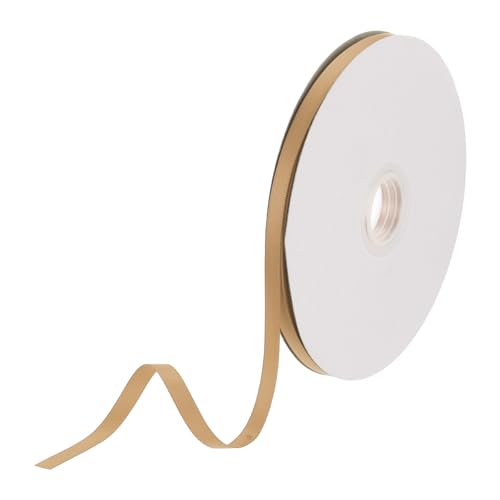 DMiotech 6mm Satinband 46m/150ft Dünnes doppelseitiges Stoff-Grosgrainband zum Verpacken von Geschenken, Blumensträußen, Gold von DMiotech
