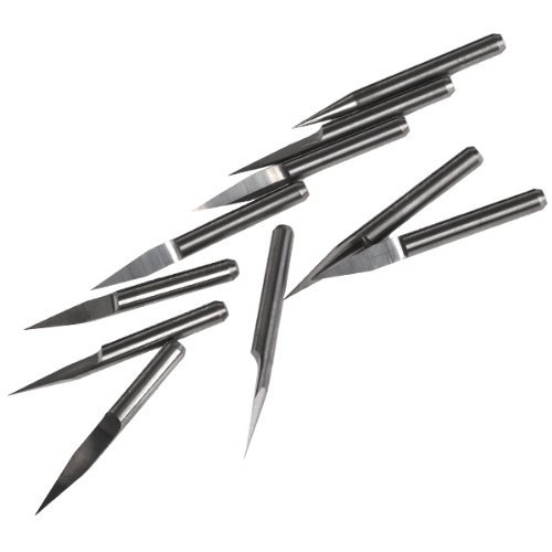 VEDA® CNC Fräser 20° 0,1 mm – 10er Set Hartmetall-Bits für PCB Platinen Gravur & Feinbearbeitung von VEDA