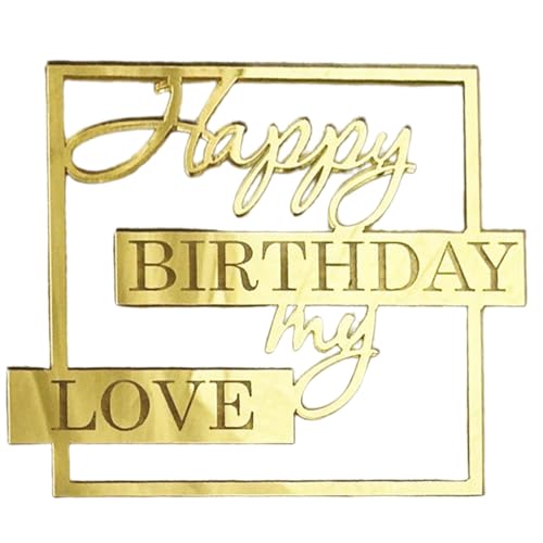 Cake Topper, Happy Birthday Love Mio Cake Topper, Neuheit Einzigartiger Kucheneinsatz, Party Kuchen Topper Liebhaber Geburtstag Kuchen Topper Elegante Acryl Dekoration Cake Topper, Happy Birthday Love Mio Cake Topper, Neuheit Einzigartiger Kucheneinsatz, Party Kuchen Topper Liebhaber Geburtstag Kuchen Topper Elegante Acryl Dekoration von DNCG