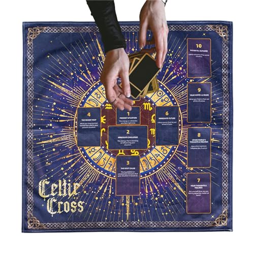 DNCG Altar-Stoff, Tarotkartenstoff, quadratische Tarot-Tischdecke, dicker Samtstoff, Tarot Spread Top Cloth für Küche, Esszimmer, Camping, Bar, Tischdekoration von DNCG