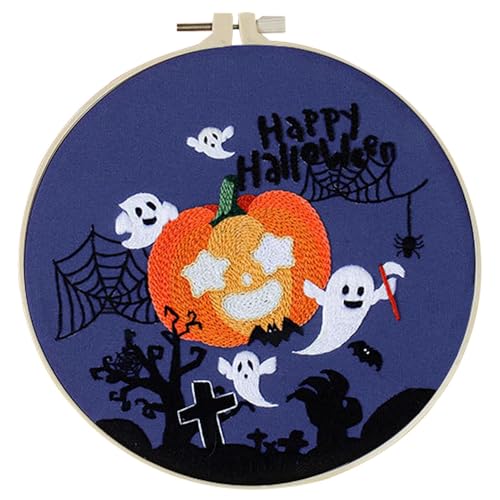 DNCG Halloween-Nadelspitze, Gothic-Stickerei-Set, Gothic-Halloween-Stickerei-Anfänger-Set, Anfänger-Set mit Halloween-Muster, Nadelspitzen-Set, Kits für Erwachsene, Heimkreation DNCG Halloween-Nadelspitze, Gothic-Stickerei-Set, Gothic-Halloween-Stickerei-Anfänger-Set, Anfänger-Set mit Halloween-Muster, Nadelspitzen-Set, Kits für Erwachsene, Heimkreation von DNCG