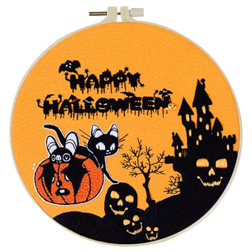 DNCG Halloween Needlepoint, Gothic Themed Embroidery Kit, Gothic Halloween Embroidery Beginner Kit, Novice Set with Halloween Pattern, Needlepoint Kit Kit for Adults Home Creation DNCG Halloween Needlepoint, Gothic Themed Embroidery Kit, Gothic Halloween Embroidery Beginner Kit, Novice Set with Halloween Pattern, Needlepoint Kit Kit for Adults Home Creation von DNCG