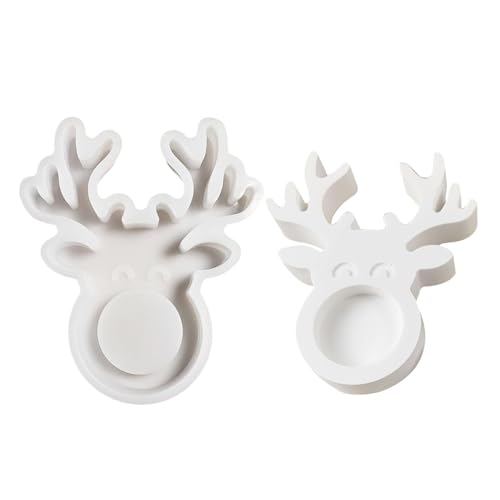 Elk Candlestick Silikonform, handgemachte Silikonformen, Elk Wiederverwendbare Candlestick Molds Resin Mold, Candlestick Holder, Cement Plaster Mold, Candle Holder Mould, Epoxidharz Casting Molds for von DNCG