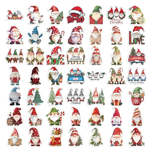 Gnome Aufkleber für Handwerk, Weihnachtsaufkleber für Kinder, 50 x Cartoon-Aufkleber, Holiday-Aufkleber, Sammelalbum, Sticker, Weihnachtsaufkleber, wasserfest, Weihnachtszwerge für Wasserflaschen Gnome Aufkleber für Handwerk, Weihnachtsaufkleber für Kinder, 50 x Cartoon-Aufkleber, Holiday-Aufkleber, Sammelalbum, Sticker, Weihnachtsaufkleber, wasserfest, Weihnachtszwerge für Wasserflaschen von DNCG