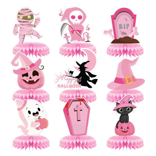 Halloween-Tischdekoration, Tischdekoration, Spooky Pink Dekorationsset, 9er-Set, Halloween-Dekoration, Halloween-Dekoration, Tischdekoration für Halloween, Party, Supplies Halloween-Tischdekoration, Tischdekoration, Spooky Pink Dekorationsset, 9er-Set, Halloween-Dekoration, Halloween-Dekoration, Tischdekoration für Halloween, Party, Supplies von DNCG