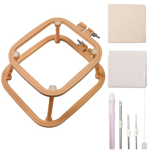 Kreuzstichring, quadratischer Stickrahmen, doppellagiger Lochnadelrahmen, quadratische Stickringe, Starter-Set für Stickerei, Kreuzstich von DNCG