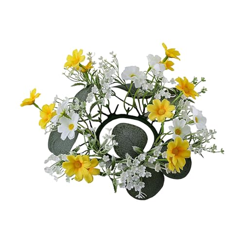 Künstlicher Blumenkerzenring, Heimdekor, Garlands, Harvest Festival Small Daisies Candle Garland, Autumn Harvest Wreath, Thanksgiving Wreath Decor für Wand, Türgriff, Fenster, Dinner Tisch, Regal Künstlicher Blumenkerzenring, Heimdekor, Garlands, Harvest Festival Small Daisies Candle Garland, Autumn Harvest Wreath, Thanksgiving Wreath Decor für Wand, Türgriff, Fenster, Dinner Tisch, Regal von DNCG