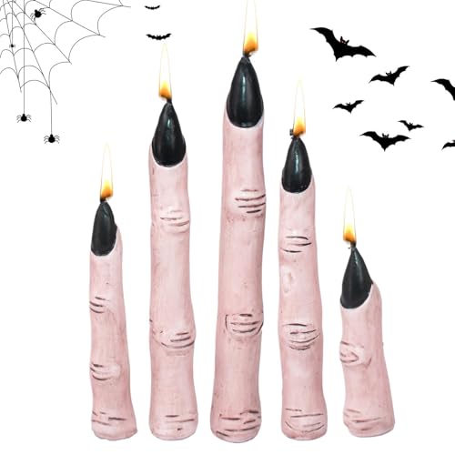 Saisonale Kerzen, Hexenfingerkerzen für Halloween, dekorative Fingerkerzen, Gothic-Kerze mit gruseligen Hexen mit schwarzen Nägeln, Palmwachslicht, Horrordekoration Saisonale Kerzen, Hexenfingerkerzen für Halloween, dekorative Fingerkerzen, Gothic-Kerze mit gruseligen Hexen mit schwarzen Nägeln, Palmwachslicht, Horrordekoration von DNCG
