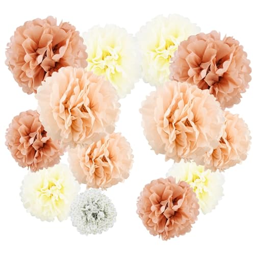DNDGDLUA Deko-Papier-Pompons, Hochzeit, Rosa, Weiß, Gold, Dekoration DNDGDLUA Deko-Papier-Pompons, Hochzeit, Rosa, Weiß, Gold, Dekoration von DNDGDLUA