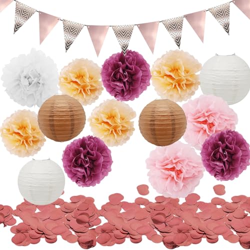 Laternen, Blumen, Pompons, mit Konfetti, Pailletten, für Hochzeitsdekoration, Roségold, Girlande für die zukünftige Braut, Schuldekoration, Papierlaterne, Konfetti, Bienenwabenbälle Laternen, Blumen, Pompons, mit Konfetti, Pailletten, für Hochzeitsdekoration, Roségold, Girlande für die zukünftige Braut, Schuldekoration, Papierlaterne, Konfetti, Bienenwabenbälle von DNDGDLUA