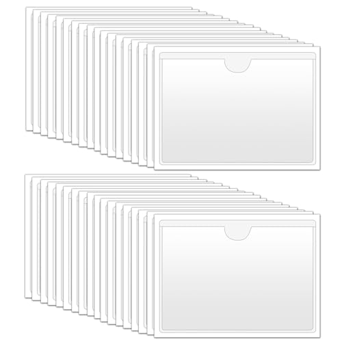Selbstklebende Hüllen, 36 Stück, transparent, horizontal, für Karten, Etikettenhalter, selbstklebend, zum Schutz Ihrer Karten oder Fotos (Innengröße: 10 x 6 cm) von DNDGDLUA