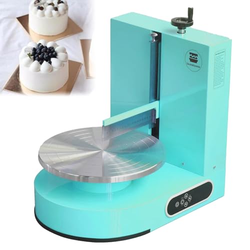 4-12 Zoll Kuchen Automatischer Drehteller Tortengussmaschine, Geburtstagskuchen Creme Glatte，mit LED-Display,Drehteller mit verstellbarem Abstreifer Green von DNEPEI