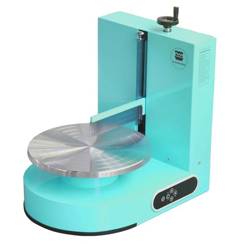 Automatische Kuchencreme-Verteilmaschine, Halbautomatische Maschine zum Glätten und Überziehen von Geburtstagstorten, 4-12 Zoll großen Kuchen, Drehteller mit verstellbarem Schaber Green von DNEPEI