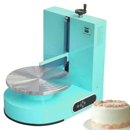 Automatische Kuchencreme-Verteilmaschine, Halbautomatische Maschine zum Glätten und Überziehen von Geburtstagstorten, 4-12 Zoll großen Kuchen, Drehteller mit verstellbarem Schaber Green von DNEPEI